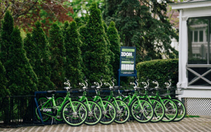Green bikes near Niagara's Finest Hotels in Niagara-on-the-Lake.