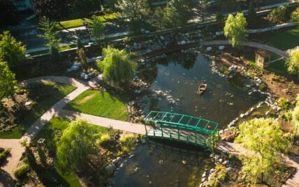 A bridge over a river near Niagara's Finest Hotels in Niagara-on-the-Lake.