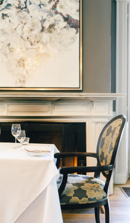 A dining chair in The Charles Hotel in Niagara-on-the-Lake.