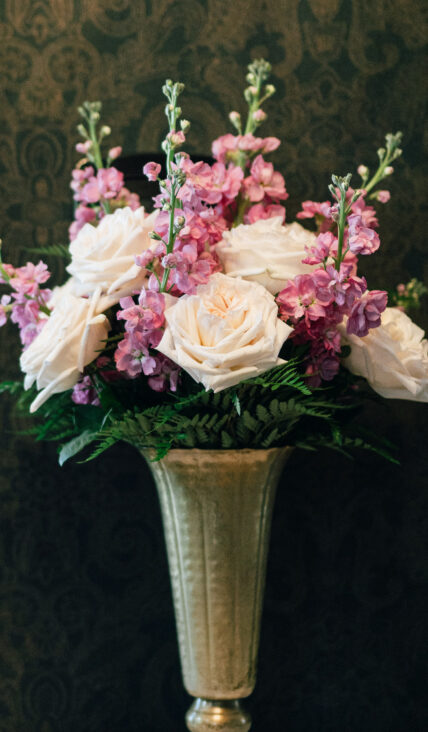 A floral arrangement in a vase at The Charles Hotel in Niagara-on-the-Lake.