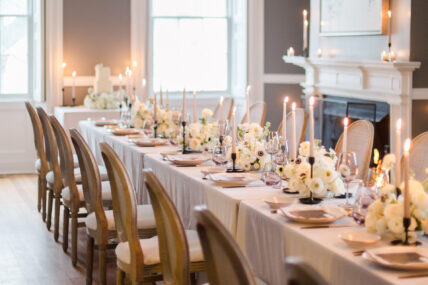 Dining room table at Niagara's Finest Hotels