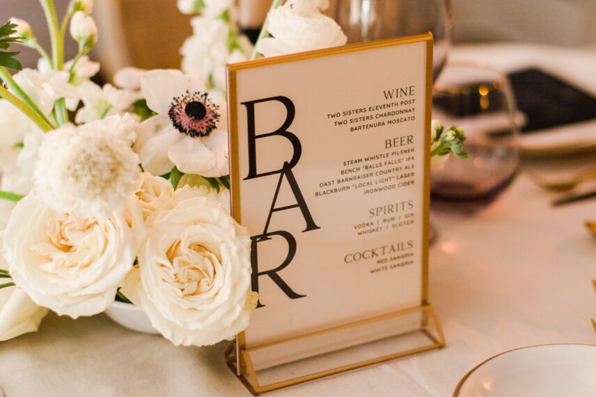 A wine menu at The Charles Hotel in Niagara-on-the-Lake.