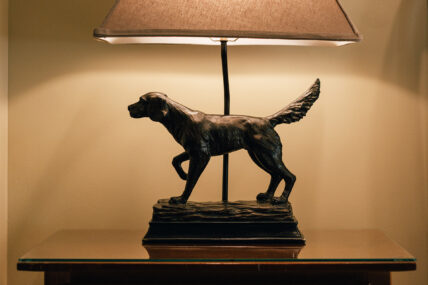 A dog lamp at Harbour House Hotel in Niagara-on-the-Lake.