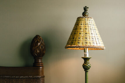 A bedside lamp at Harbour House Hotel in Niagara-on-the-Lake.