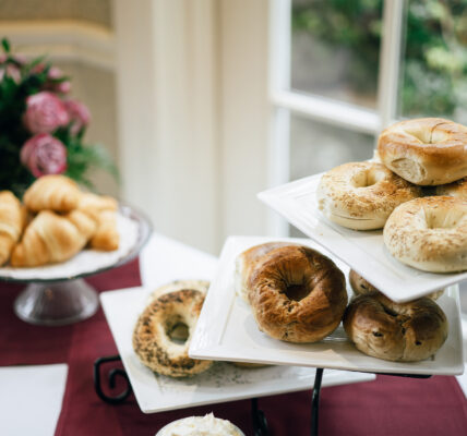Bagels on a platters at Harbour House Hotel in Niagara-on-the-Lake.