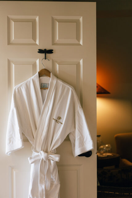 A robe on the door at Harbour House Hotel in Niagara-on-the-Lake.