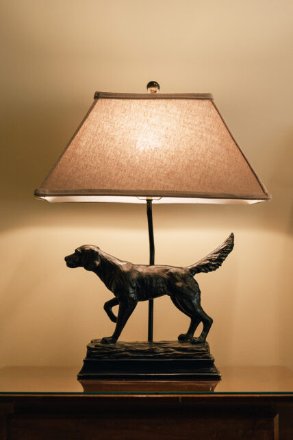 A dog lamp at Harbour House Hotel in Niagara-on-the-Lake.