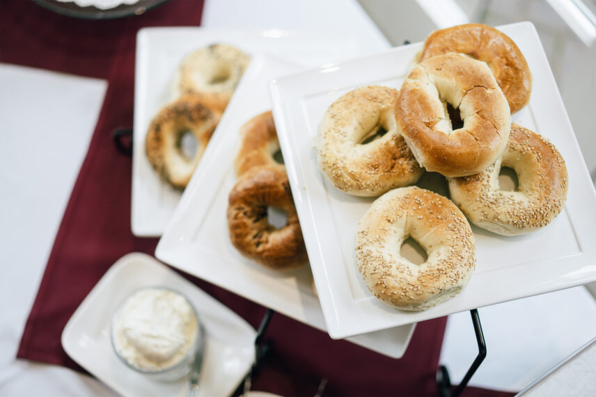 Bagels on a platter at Harbour House Hotel in Niagara-on-the-Lake.