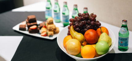 Snacks on a table in a Niagara's Finest Hotels meeting room in Niagara-on-the-Lake.