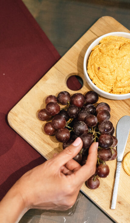 Grapes and dip served at Niagara's Finest Hotels.