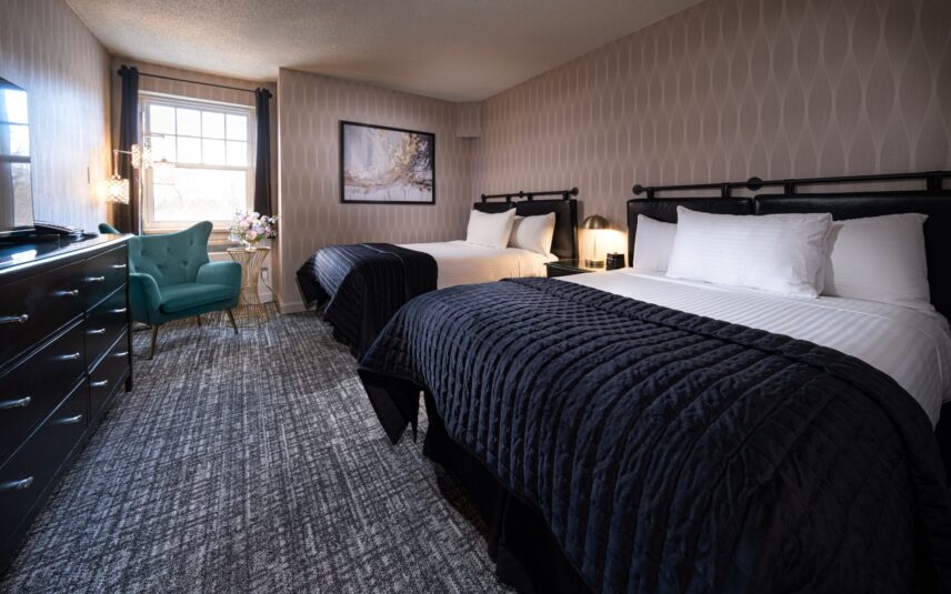 A standard two doubles room at the Shaw Club in Niagara-on-the-Lake.