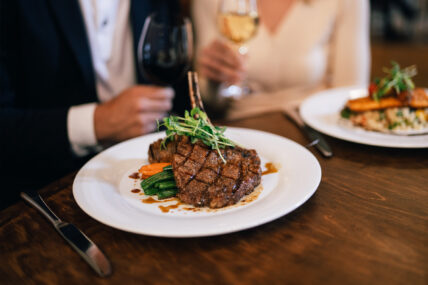 A steak dinner at the Shaw Club in Niagara-on-the-Lake.