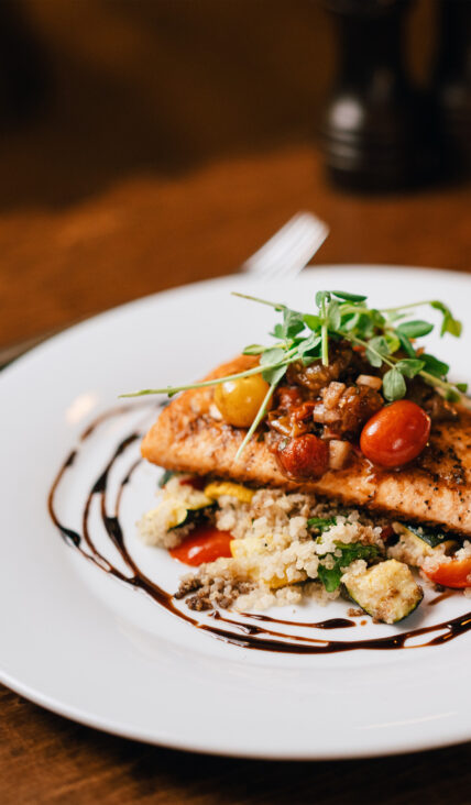 Salmon with couscous at the Shaw Club in Niagara-on-the-Lake.'