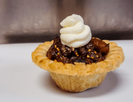 Caramelized Onion Fig Tart with Goat Cheese Swirl on Top