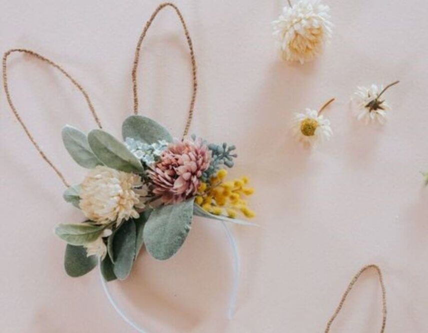 A beautiful Easter-inspired floral crown with ears in Niagara-on-the-Lake.