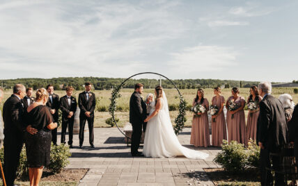 A small wedding hosted at Queenston Mile Vineyard in Niagara on the Lake