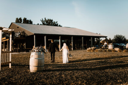A sunset reception space at Queenston Mile Vineyard