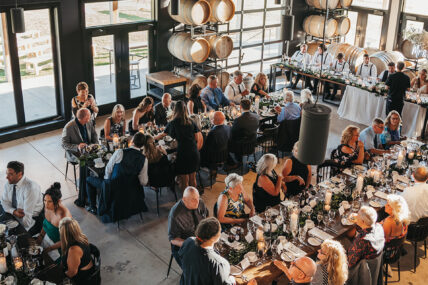 A wedding reception at Queenston Mile Vineyard, a winery wedding venue