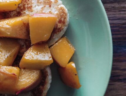 Zee's Wine Bar & Grill’s caramelized peach & bacon pancakes in Niagara-on-the-Lake.