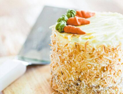A carrot cake with carrots, pecans and cream-cheese frosting in Niagara-on-the-Lake.