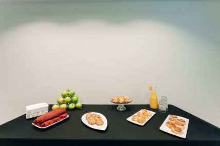 Snacks served in the Cayuga meeting room at Harbour House in Niagara-on-the-Lake.
