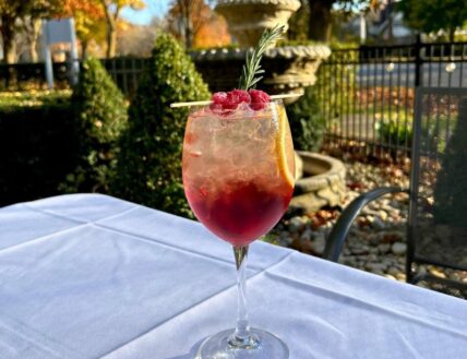 Icewine Cranberry Spritz Cocktail perfect for holiday toast at the Hob Nob Restaurant in Niagara-on-the-Lake.