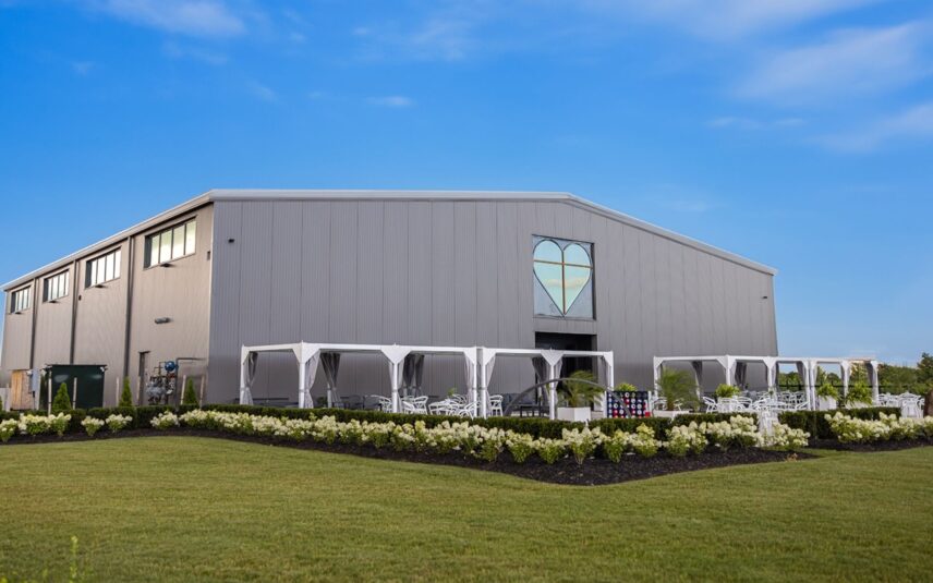 Outdoor winery wedding ceremony site at Amo Estate Winery in Niagara on the Lake