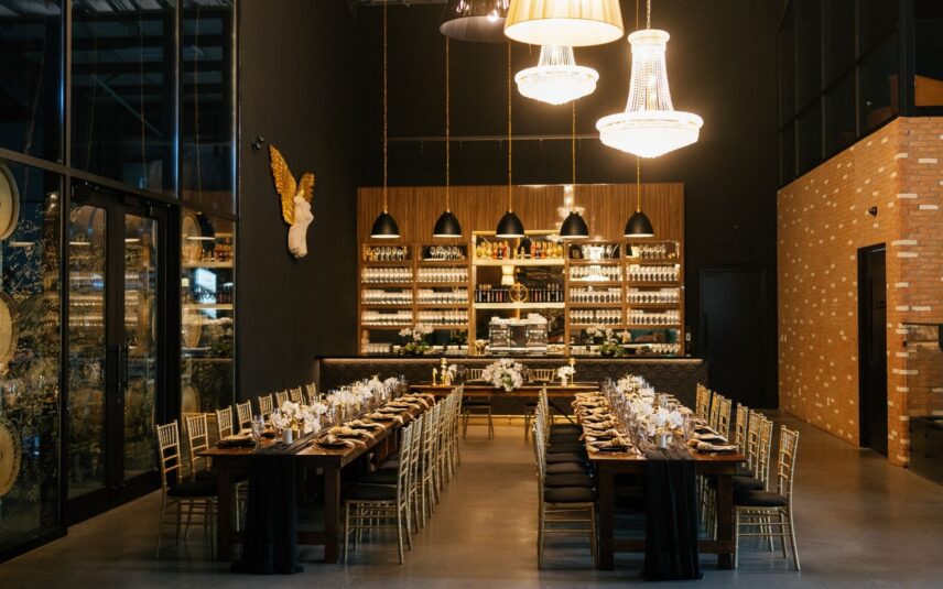 Luxury Wedding Reception at unique vineyard wedding venue Amo Estate Winery