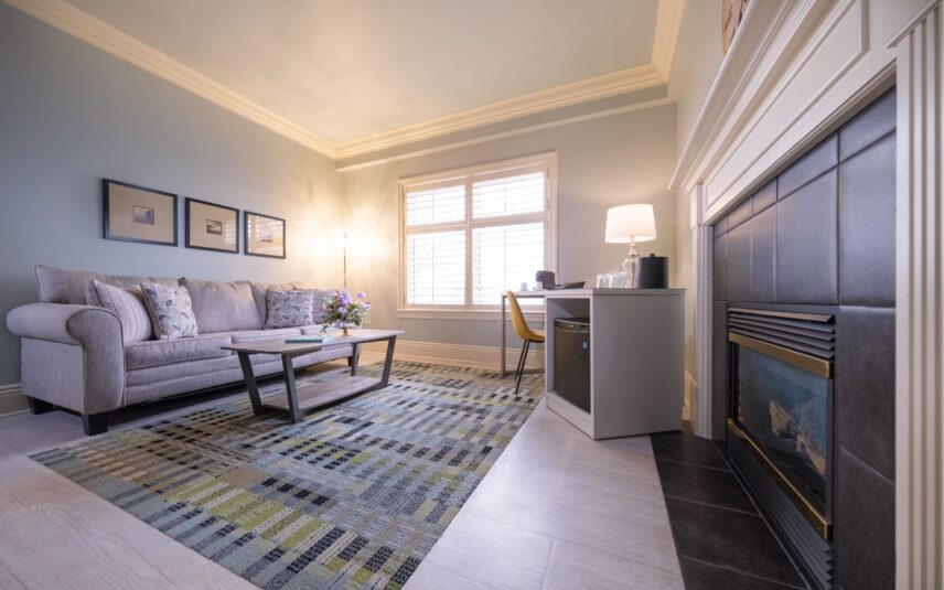 A Harbourview Suite at Harbour House Hotel in Niagara-on-the-Lake.