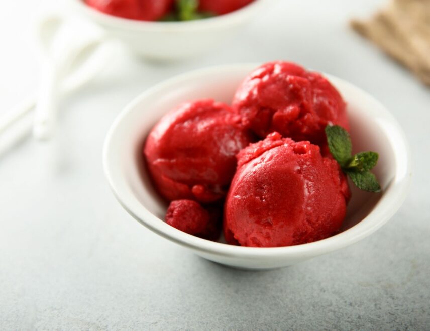 Sour Cherry Sorbet made with White Wine